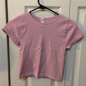 Nikibiki Lavender Ribbed Short Sleeve Top